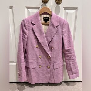 Excellent condition J.Crew Bristol linen blazer, size 4 - pink/purple color